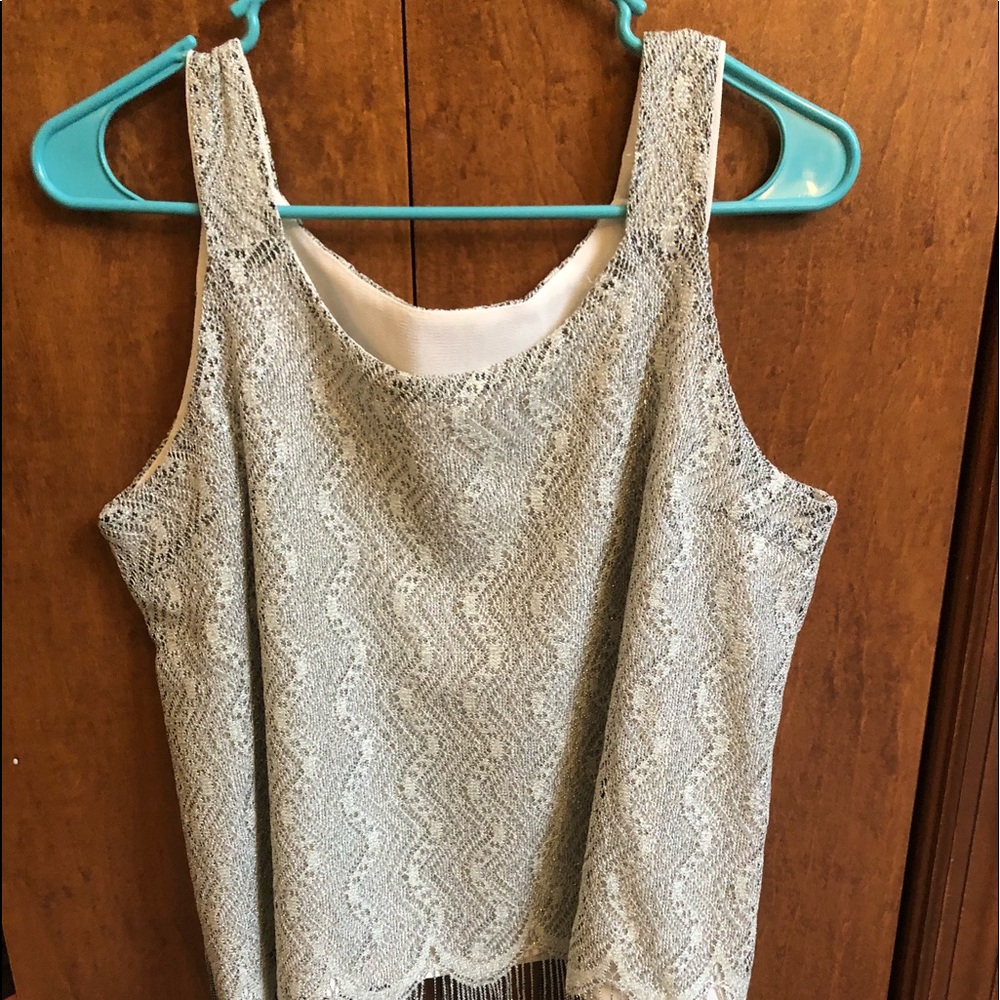 Silver fringe dressy shirt